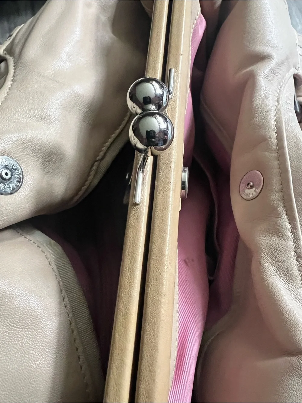 Coach Beige Braided-Handle Shoulder Bag